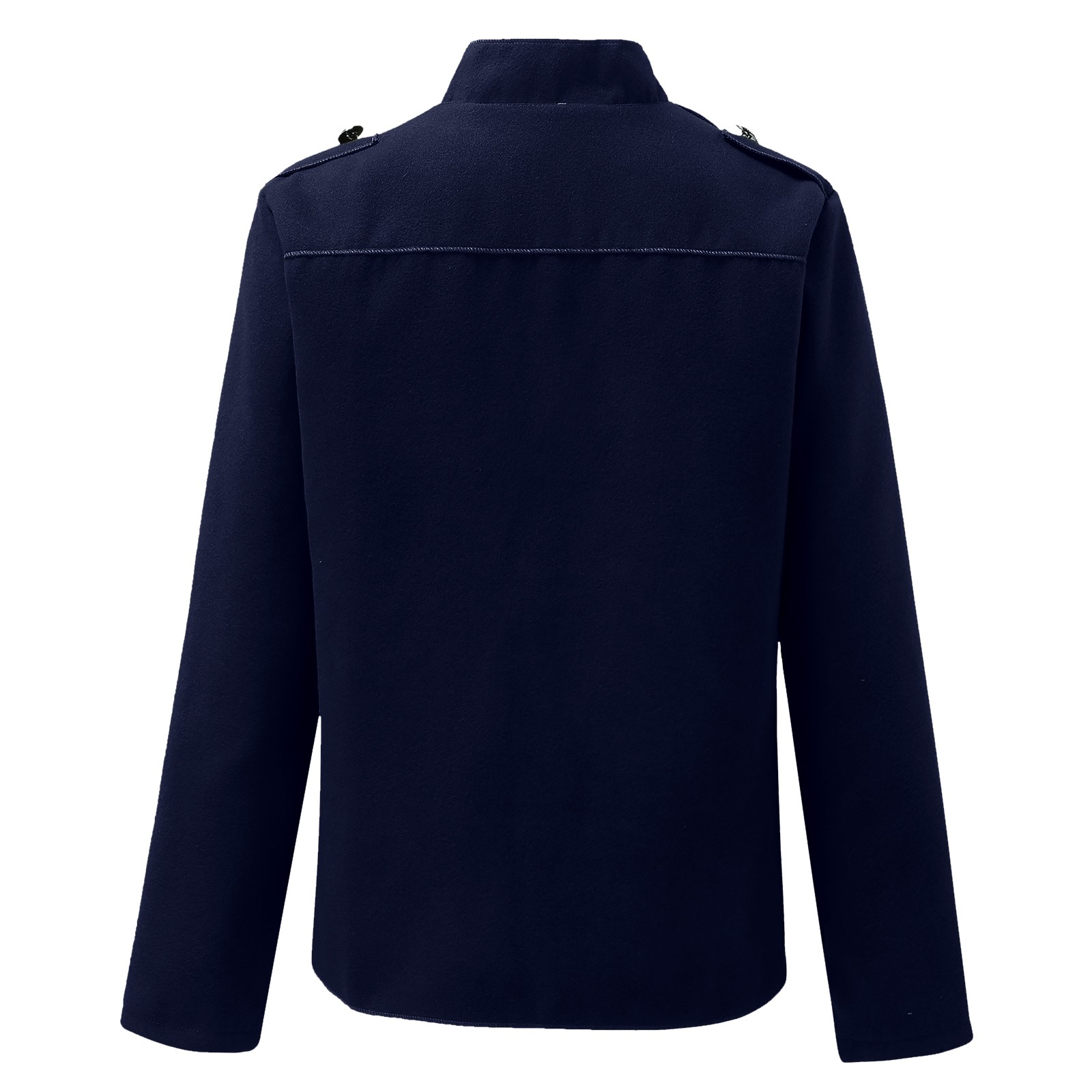 thumbnail image 3 of Abrigo de manga larga con botones para mujer - Prenda de abrigo informal para otoño/invierno - Cuello alto, mezcla de poliéster, incluye guía de tallas asiáticas, 3 of 8